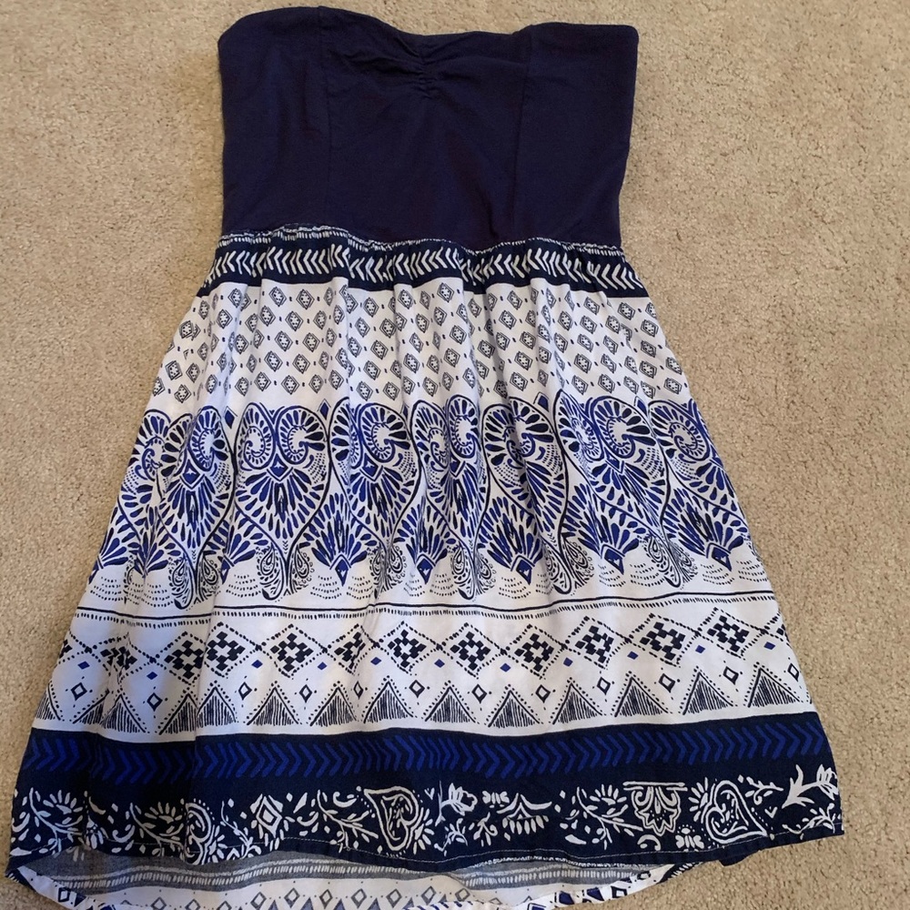 Roxy Strapless Dress Navy Blue
